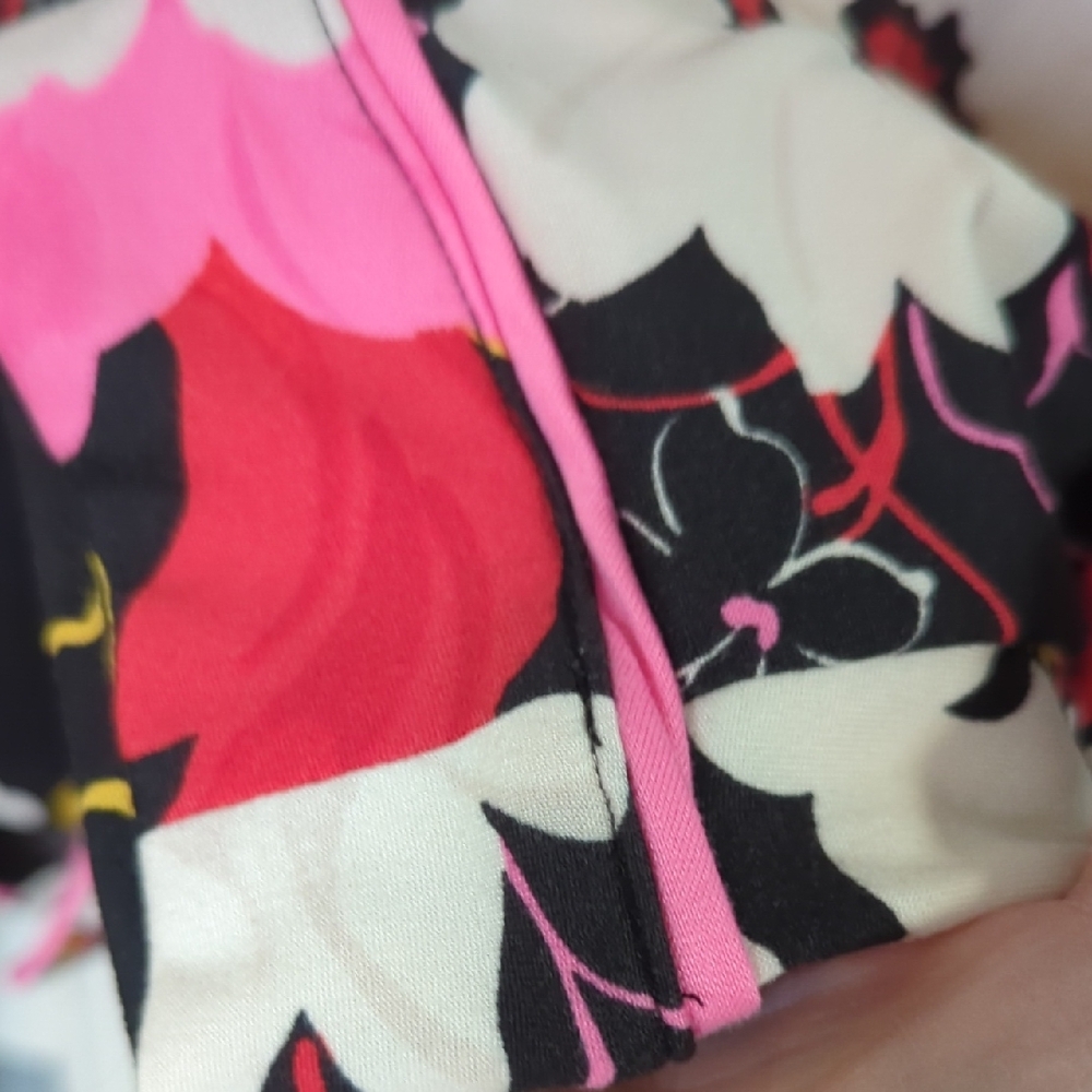 Floral Black & Pink Pajama Set - Women's Intimates Cottagecore Soft Girl Large - Picture 3 of 5